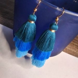 Tricolor tassel earrings